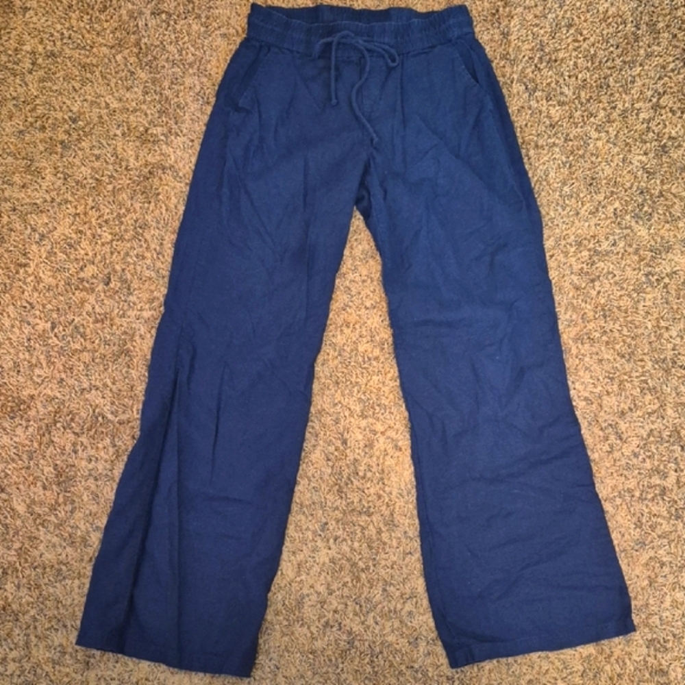 Brand New Soho NY & Co Women's Navy Blue Linen Pants Size Small